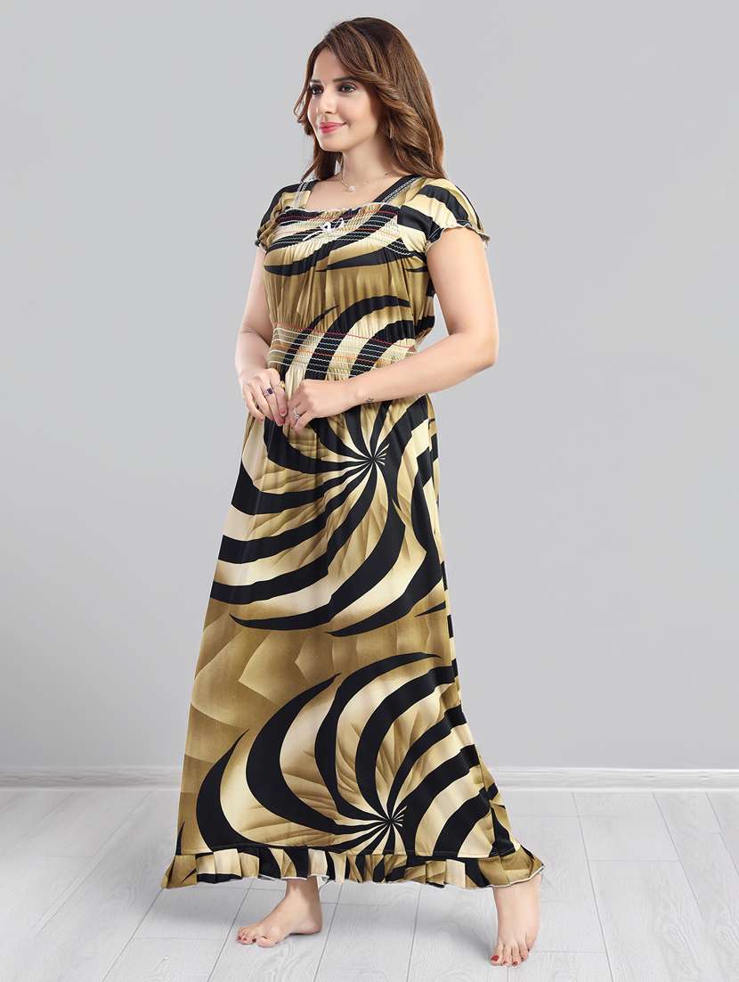 women printed short sleeve nighty - 22140942 -  Standard Image - 3