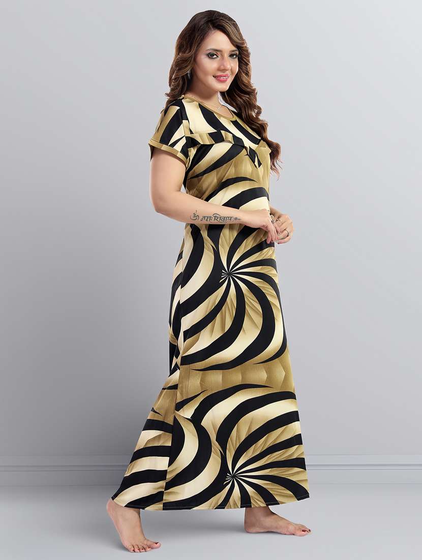 women printed short sleeve nighty - 22140948 -  Standard Image - 3
