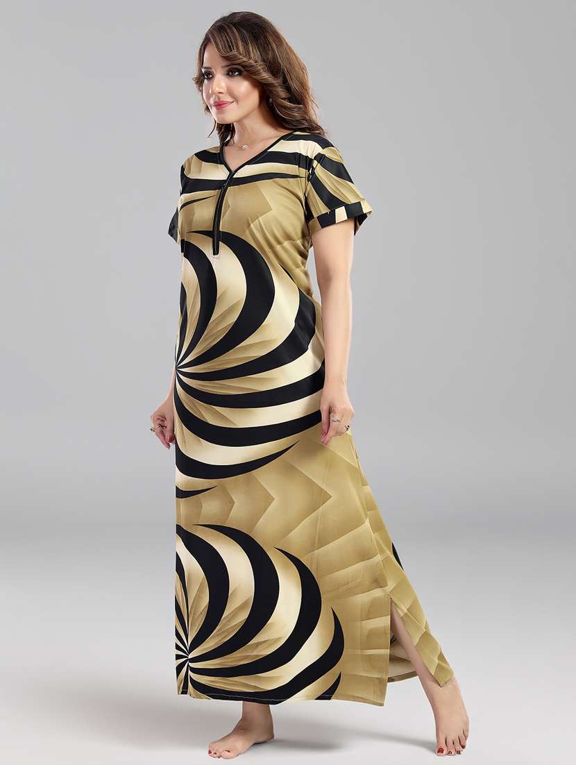 women printed short sleeve nighty - 22140956 -  Standard Image - 3