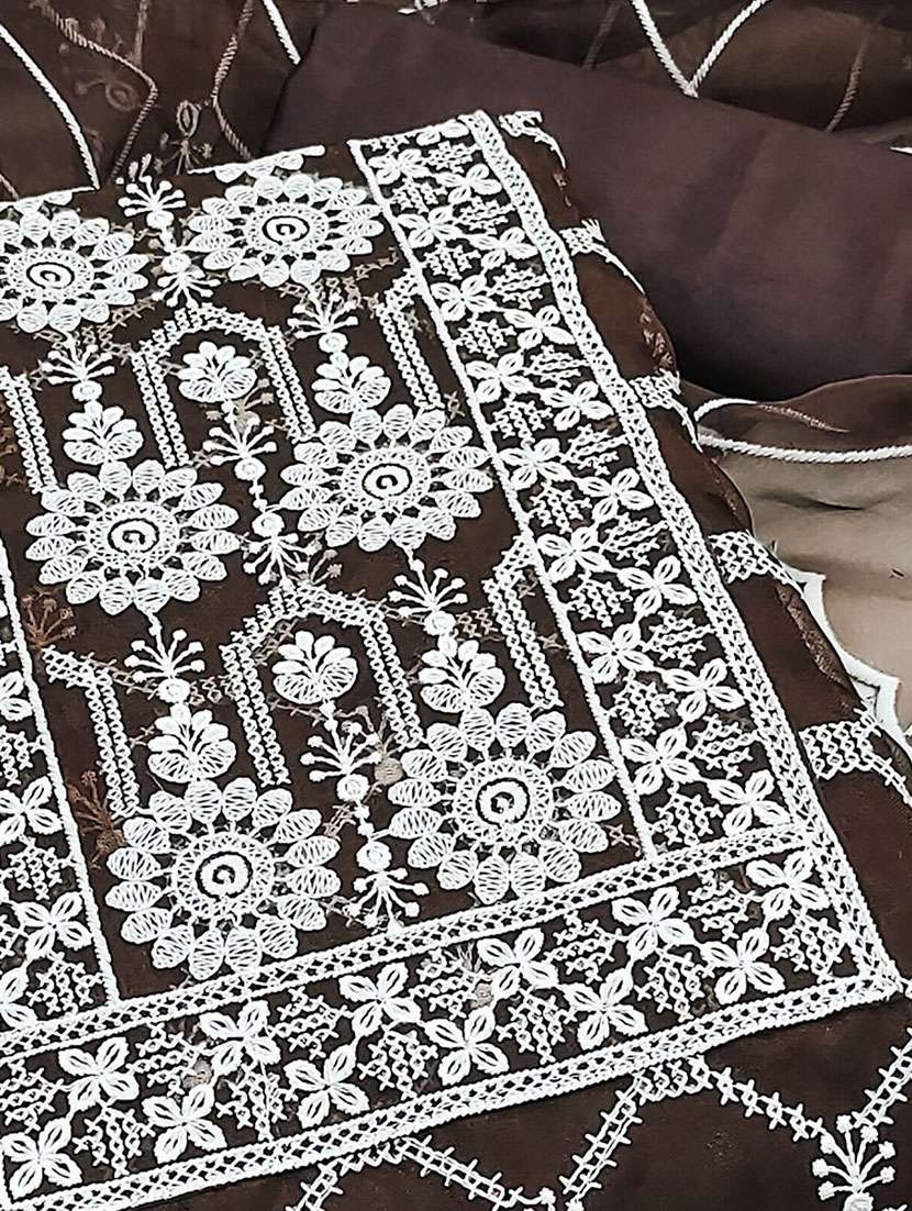 women solid with work unstitched suit set - 22141161 - Standard Image - 3