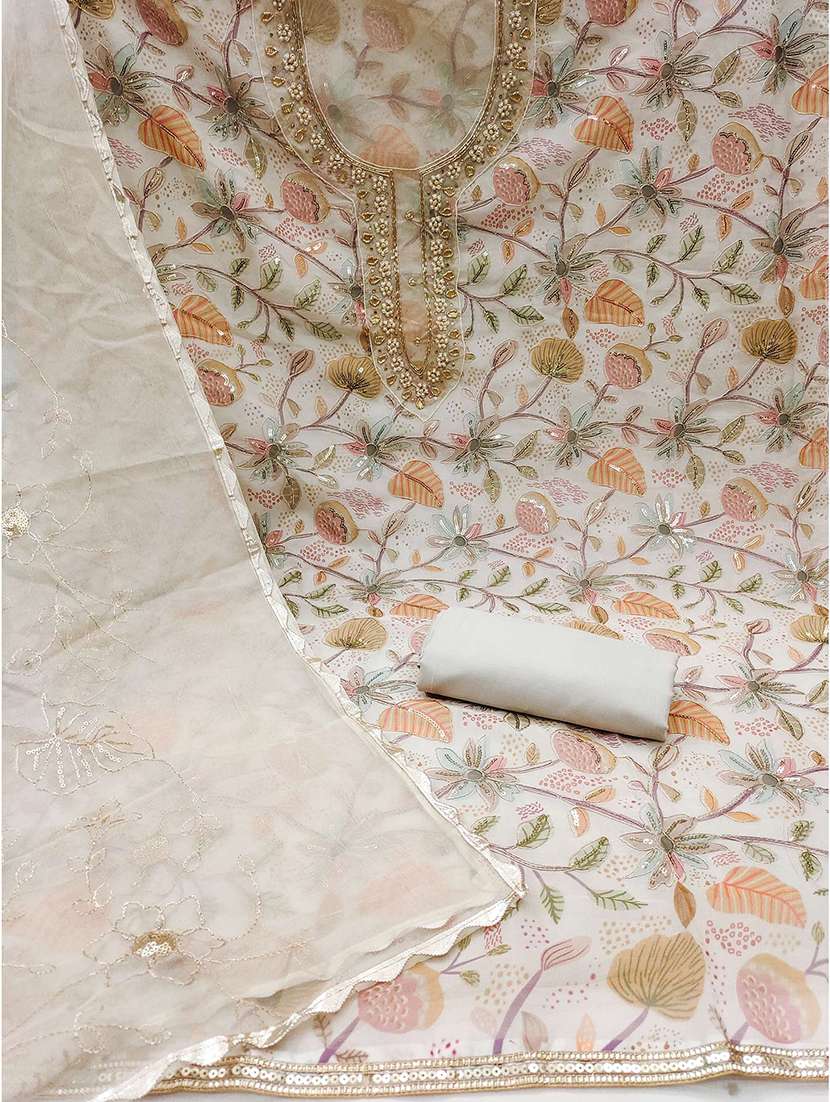 women floral printed unstitched suit set - 22141175 -  Standard Image - 3