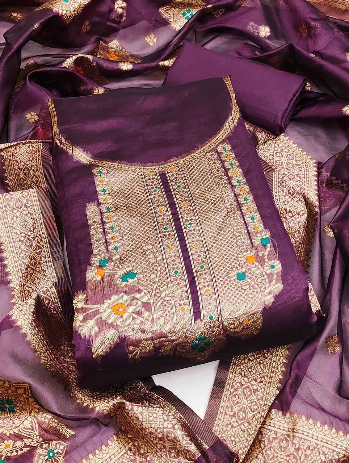 women self design unstitched suit set - 22141181 -  Zoom Image - 0