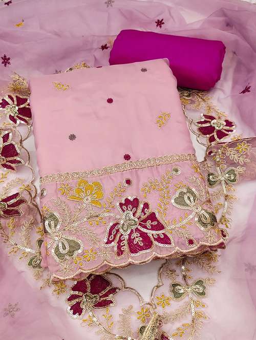 women solid with work unstitched suit set - 22141189 -  Standard Image - 0