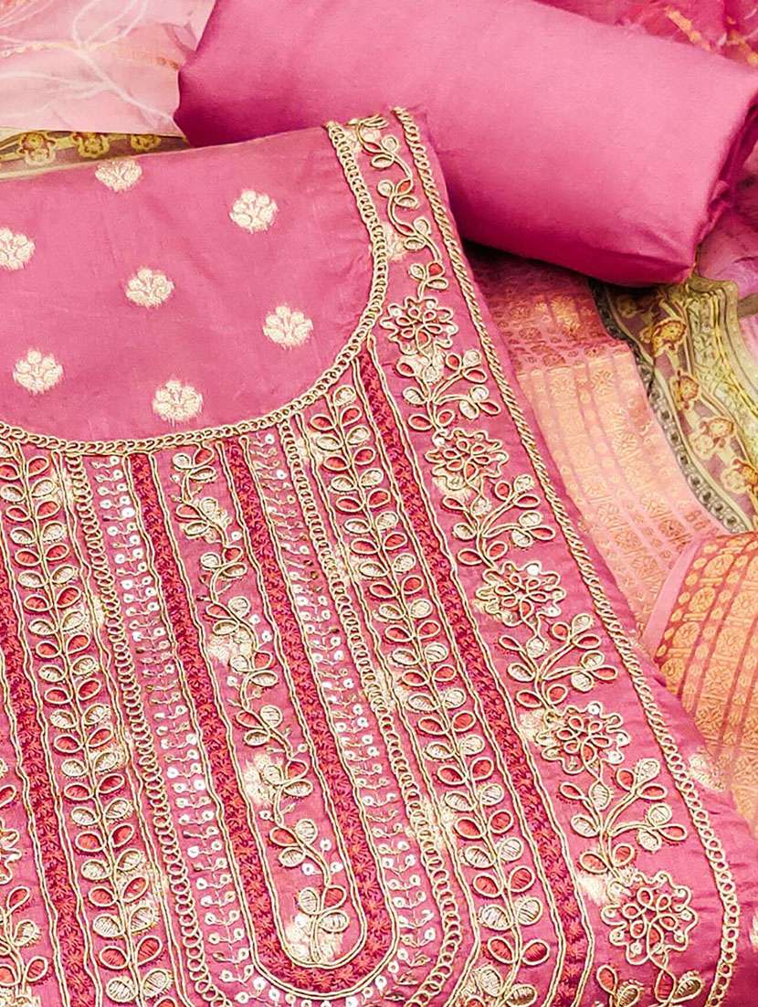 women self design embroidered unstitched suit set - 22141209 -  Standard Image - 3