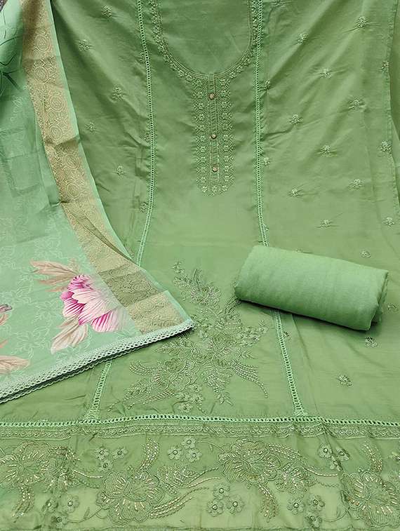 women solid with work unstitched suit set - 22141222 -  Standard Image - 3