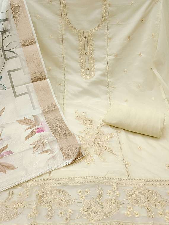 women solid with work unstitched suit set - 22141224 -  Standard Image - 3