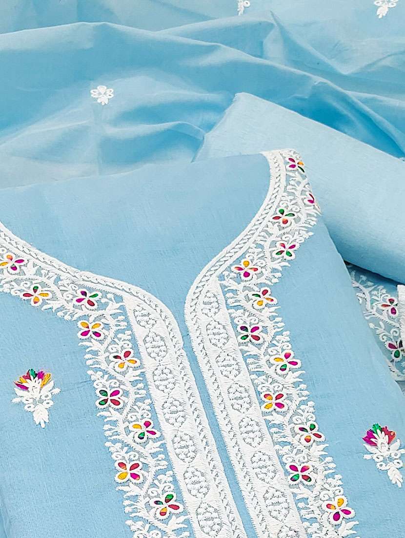 women solid with work unstitched suit set - 22141245 -  Standard Image - 3