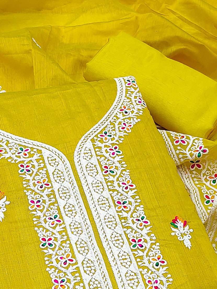 women solid with work unstitched suit set - 22141247 -  Standard Image - 3