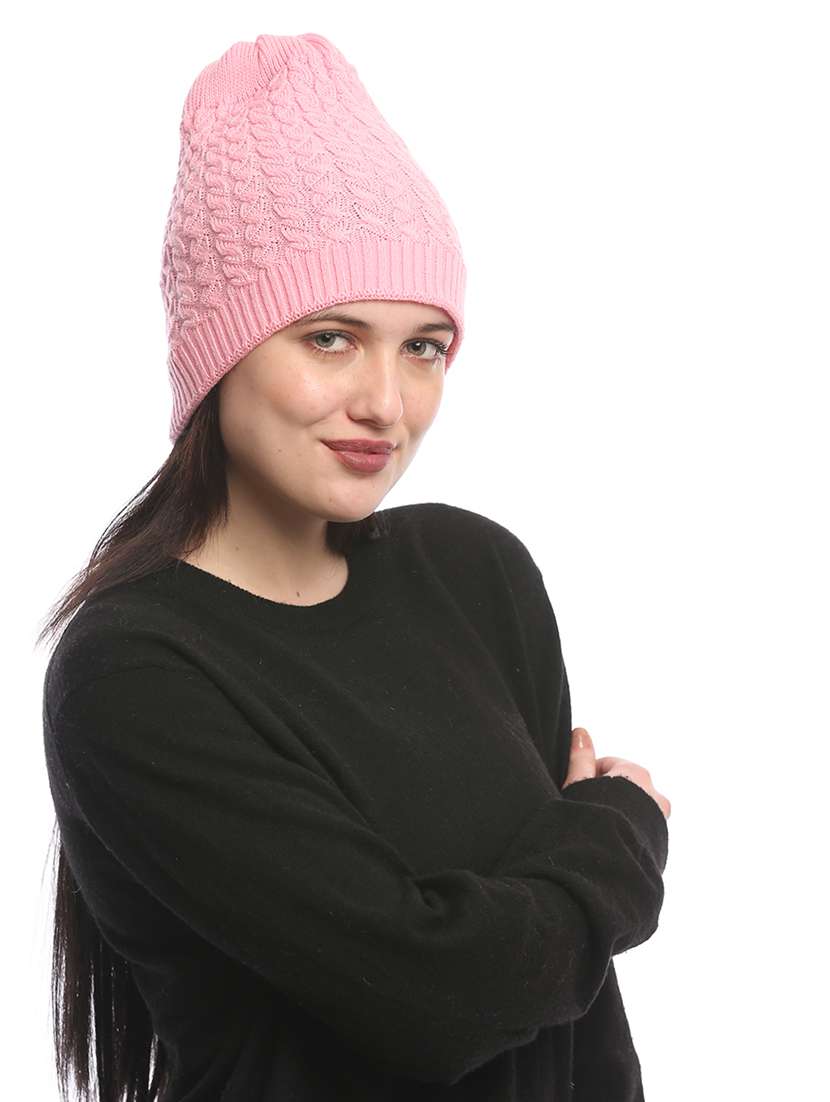women self design winter cap - 22141254 -  Standard Image - 3