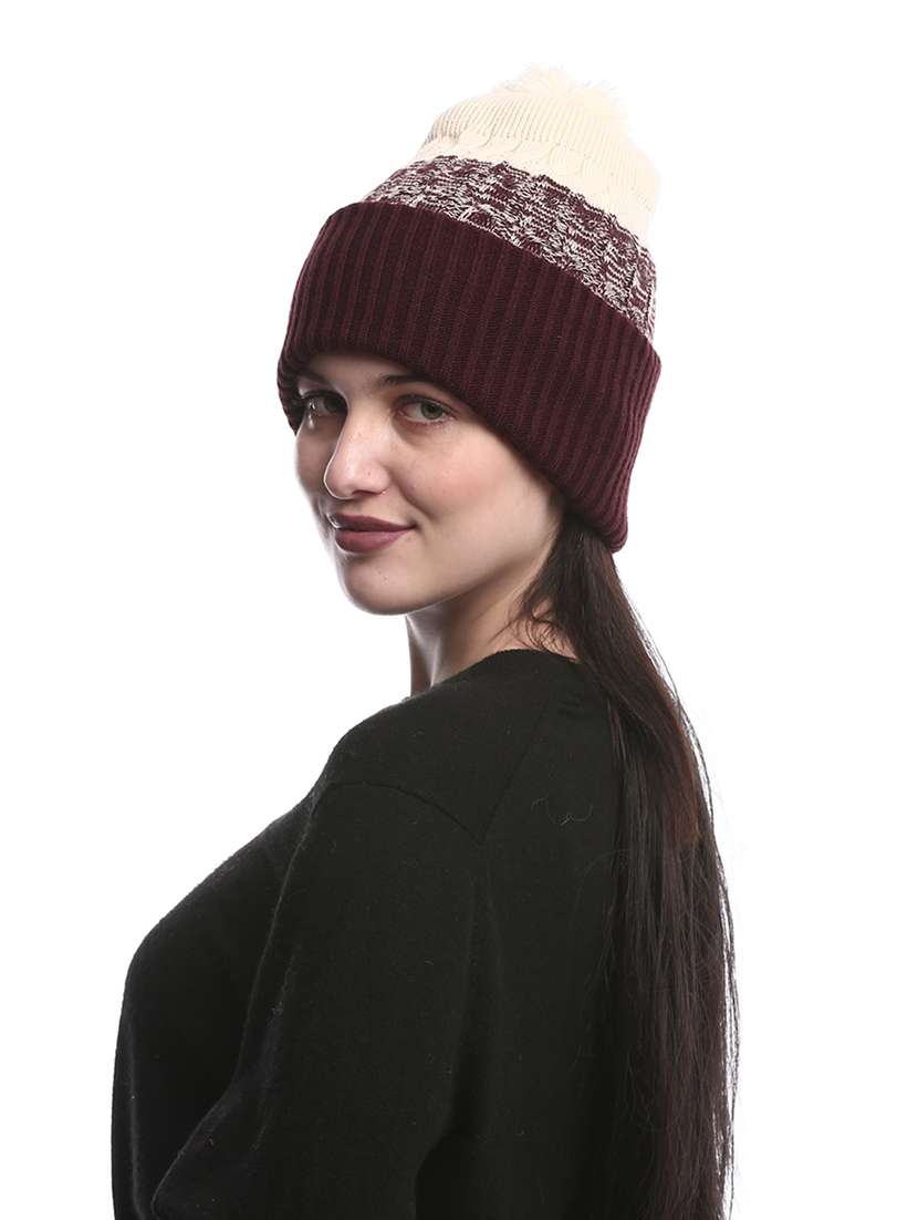 women self design winter cap - 22141255 -  Standard Image - 3