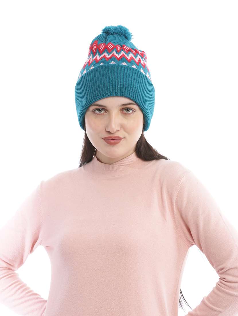 women self design winter cap - 22141256 -  Standard Image - 3
