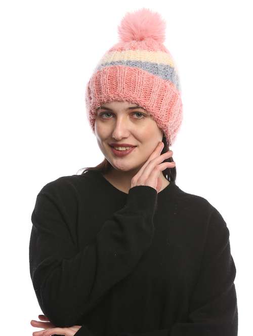 women self design winter cap - 22141257 -  Standard Image - 0