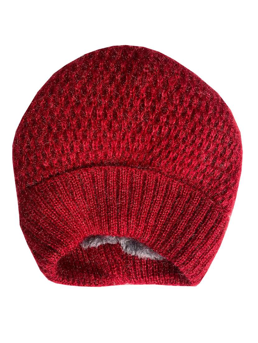 women self design winter cap - 22141263 - Standard Image - 3