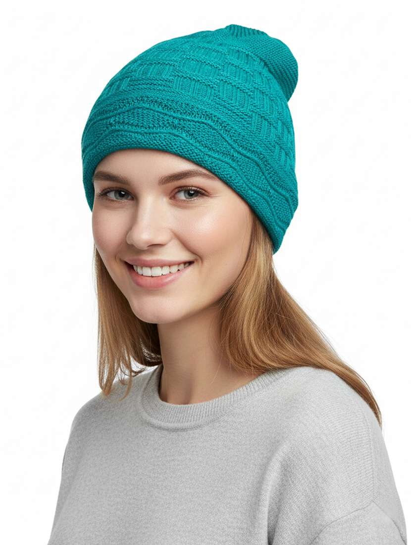 women self design winter cap - 22141264 -  Zoom Image - 0