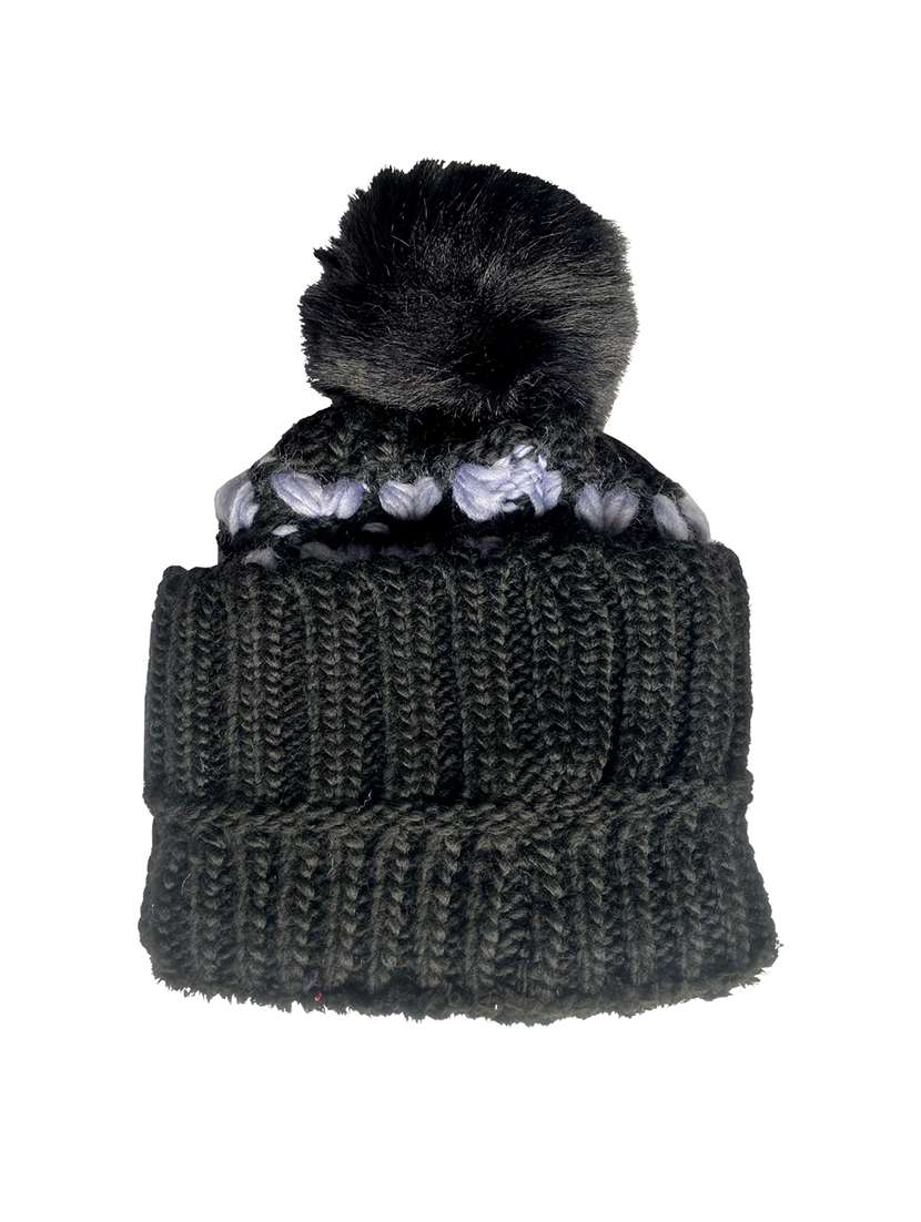 women self design winter cap - 22141265 - Standard Image - 3