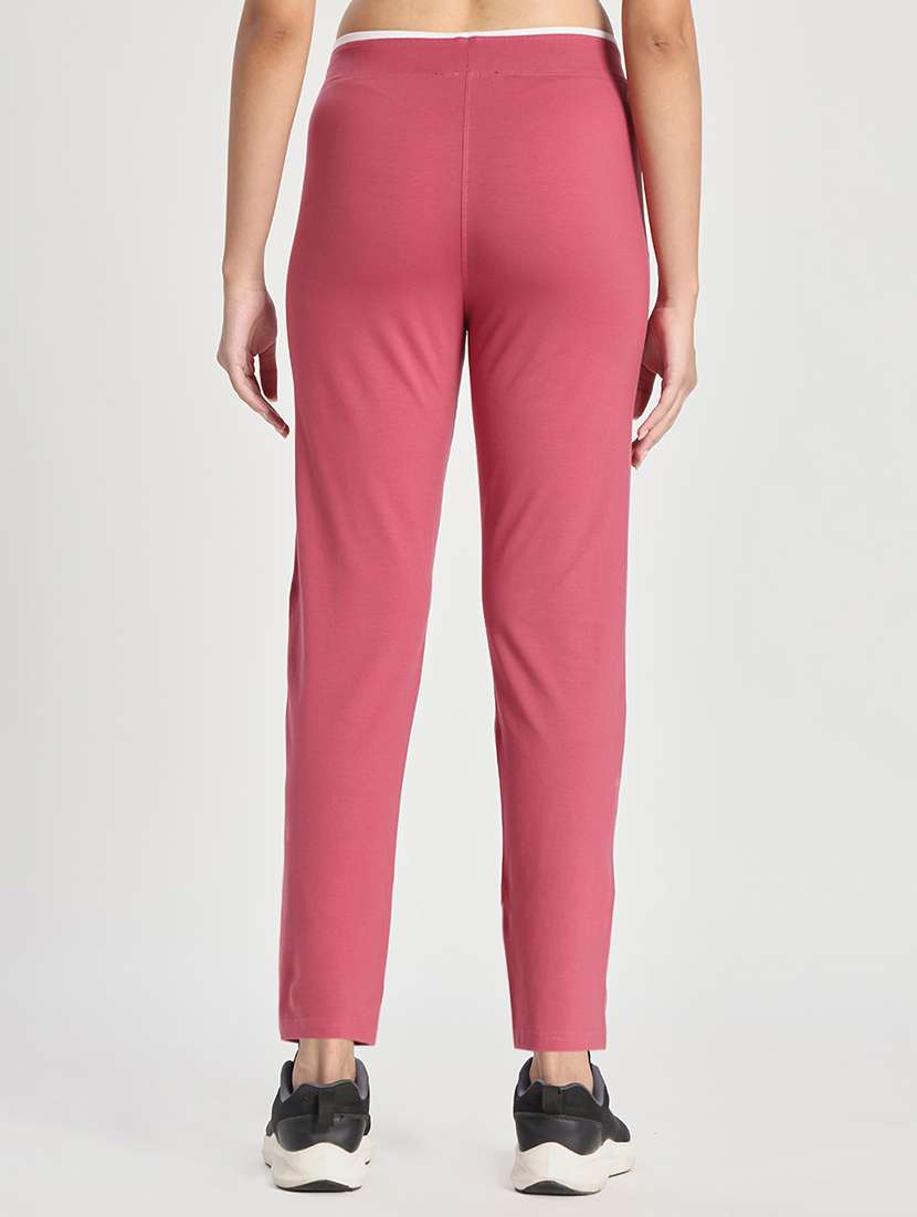 women solid mid rise track pant - 22141289 - Standard Image - 3