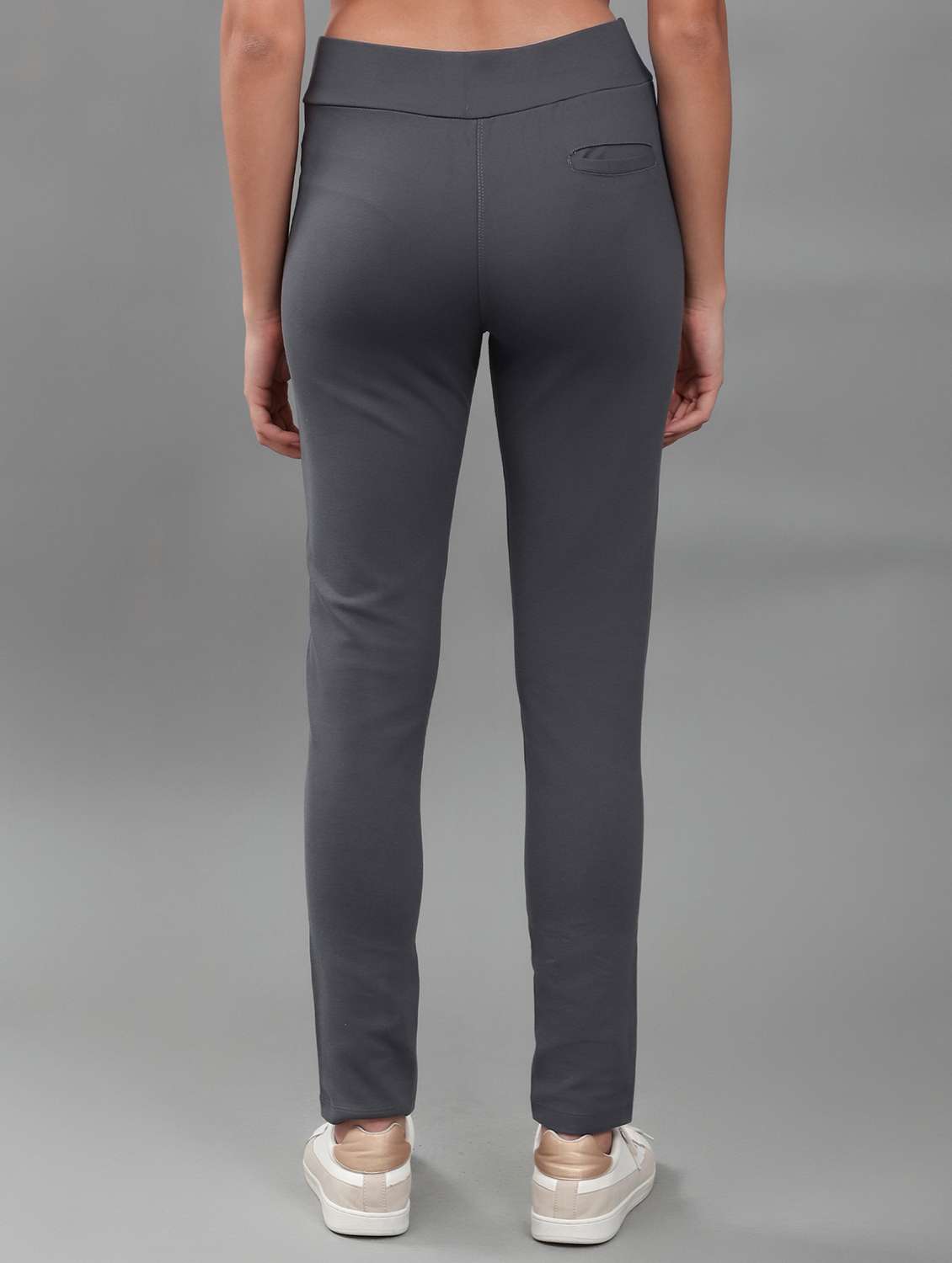 women solid mid rise track pant - 22141290 - Standard Image - 3