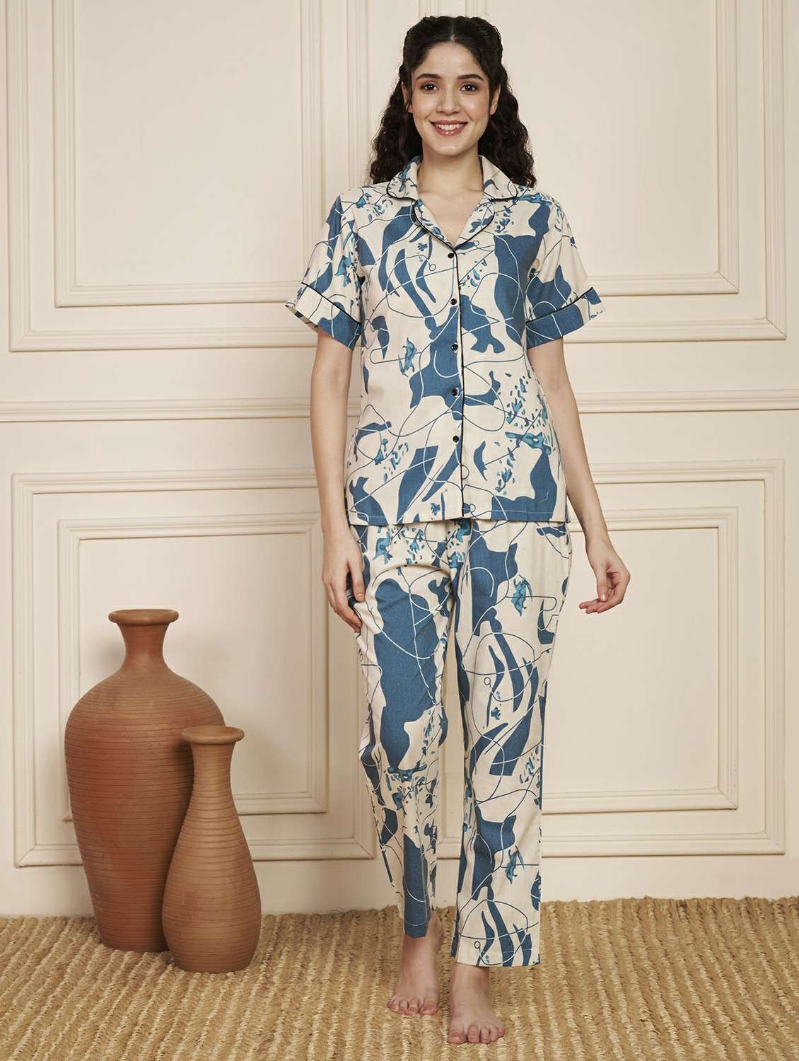 women printed nightwear pyjama set - 22141310 - Zoom Image - 0