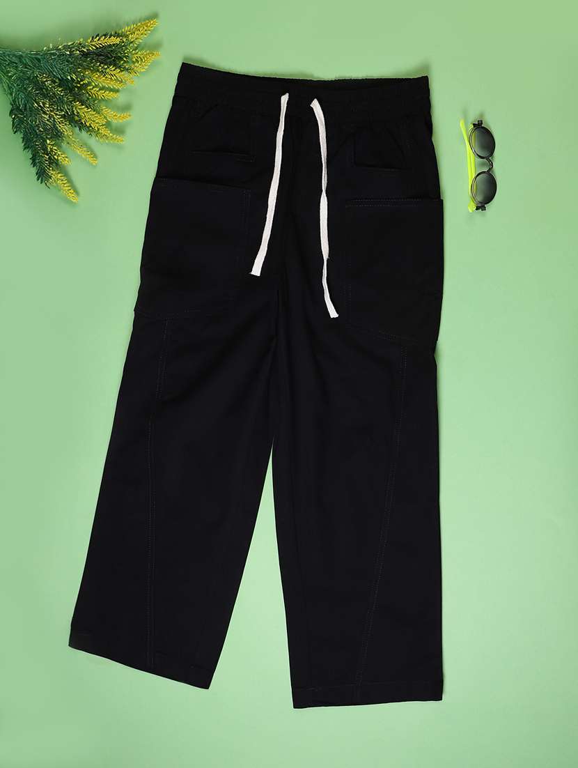 girls solid mid rise cargo
