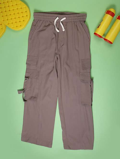 girls solid mid rise cargo - 22141324 - Standard Image - 0