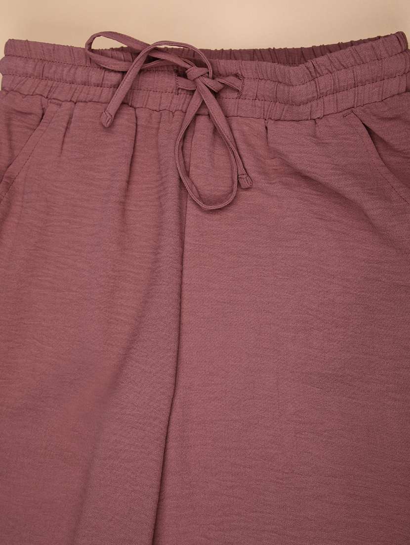 girls solid mid rise straight trouser - 22141329 -  Standard Image - 3