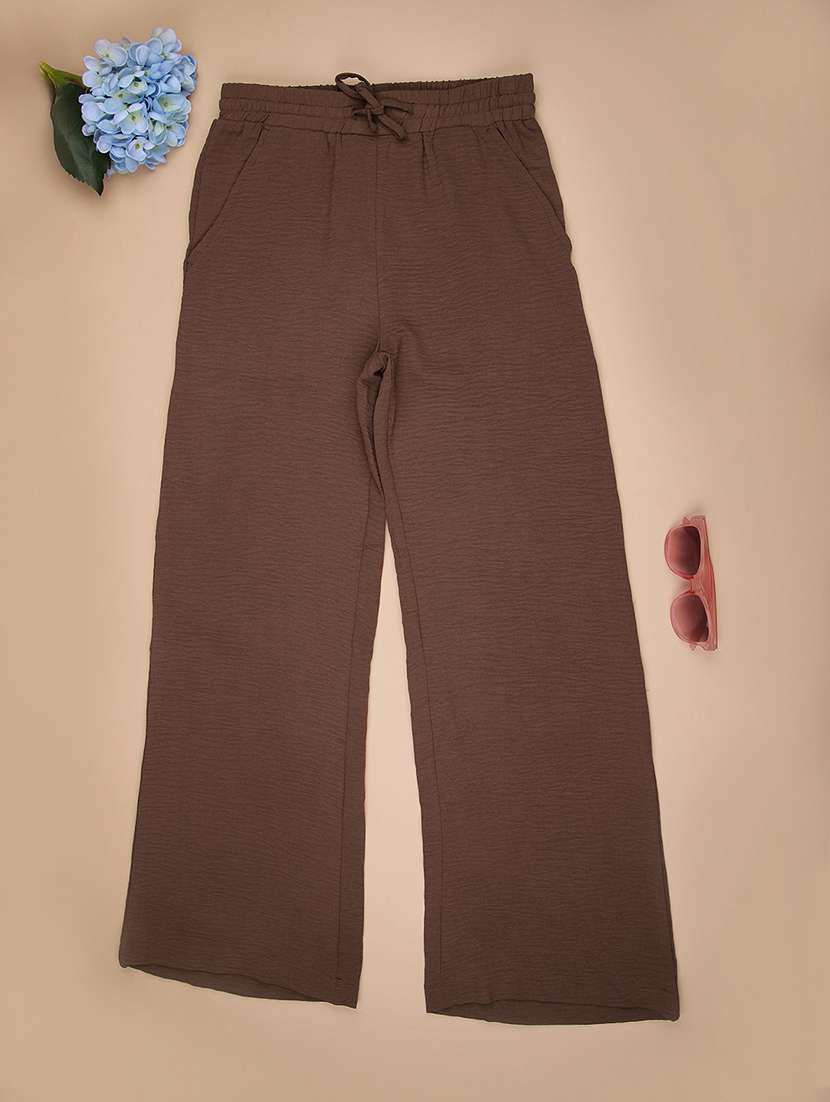 girls solid mid rise palazzo 