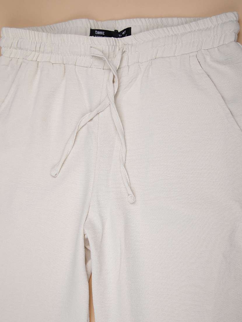 girls solid mid rise flared palazzo - 22141331 -  Standard Image - 3