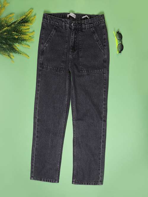 girls solid mid rise slim fit jean - 22141333 -  Standard Image - 0