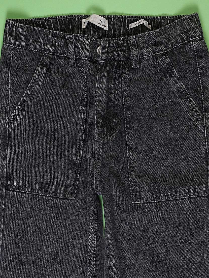 girls solid mid rise slim fit jean - 22141333 -  Standard Image - 3