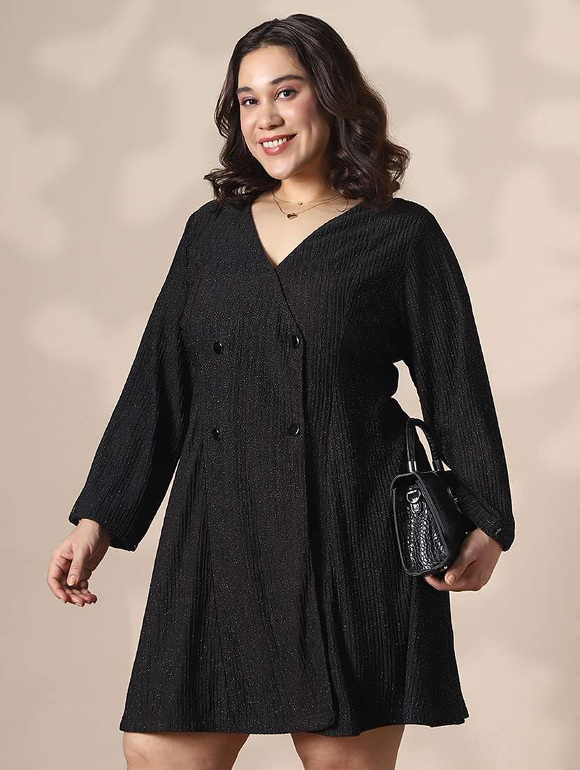 women plus size long sleeve a-line dress - 22141367 -  Zoom Image - 0