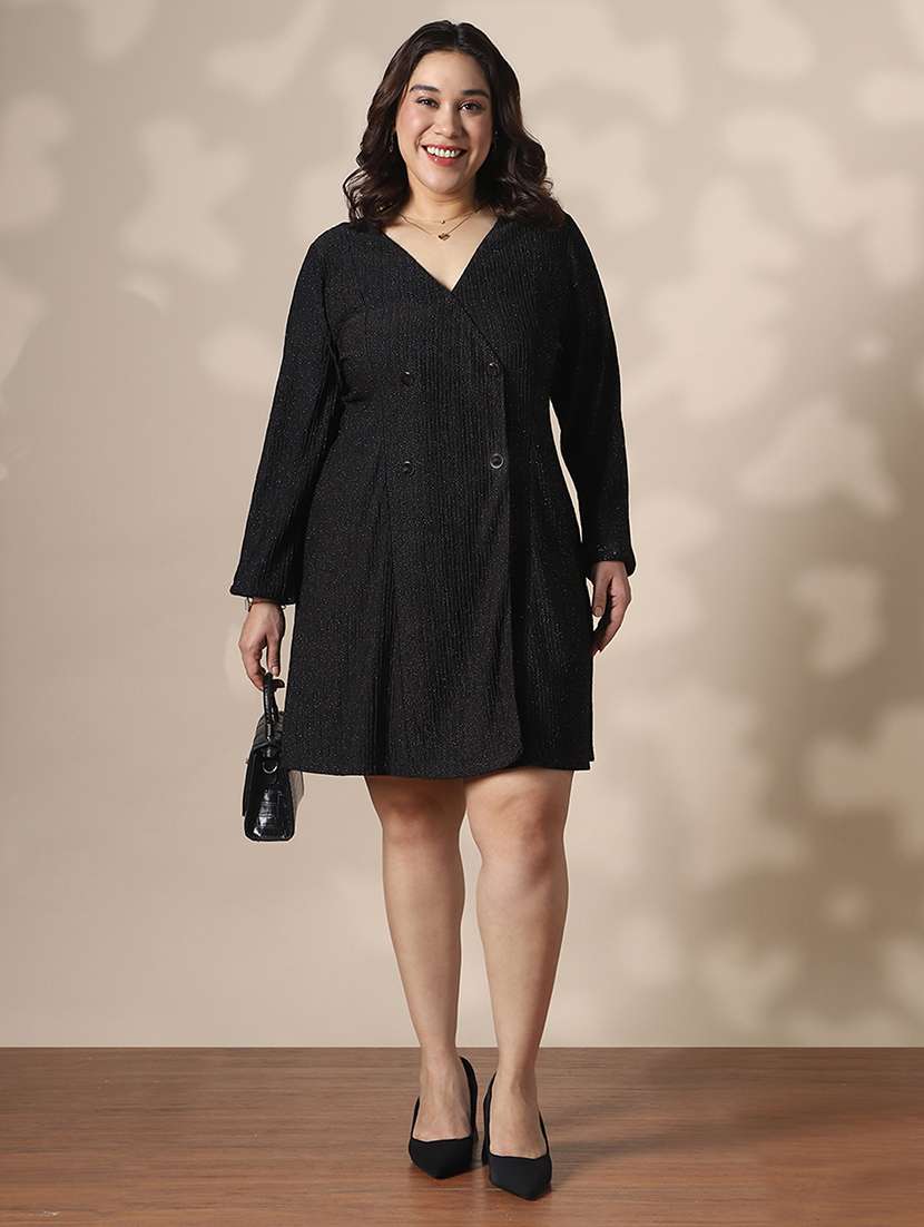 women plus size long sleeve a-line dress - 22141367 -  Standard Image - 3