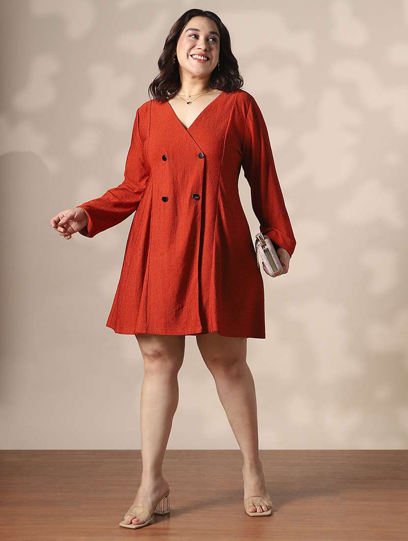 women plus size long sleeve a-line dress - 22141368 -  Standard Image - 3