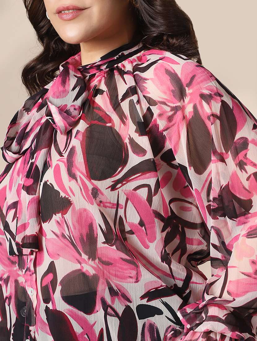 women plus size printed long sleeve top - 22141375 - Standard Image - 3