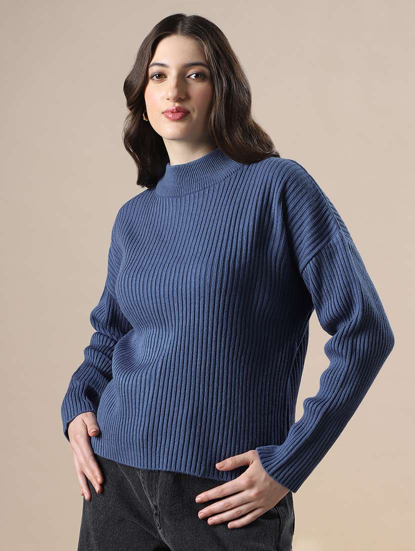 women soldi mock neck long sleeve pullover - 22141397 - Zoom Image - 0