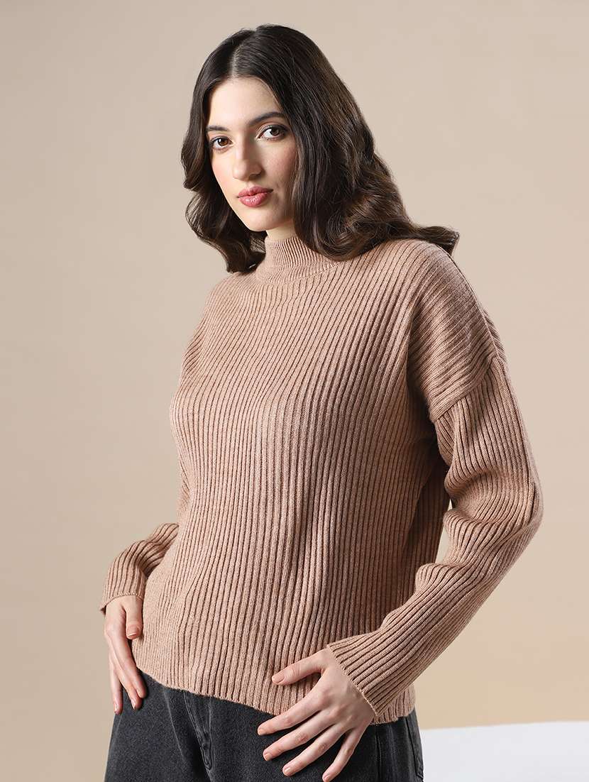 women soldi mock neck long sleeve pullover