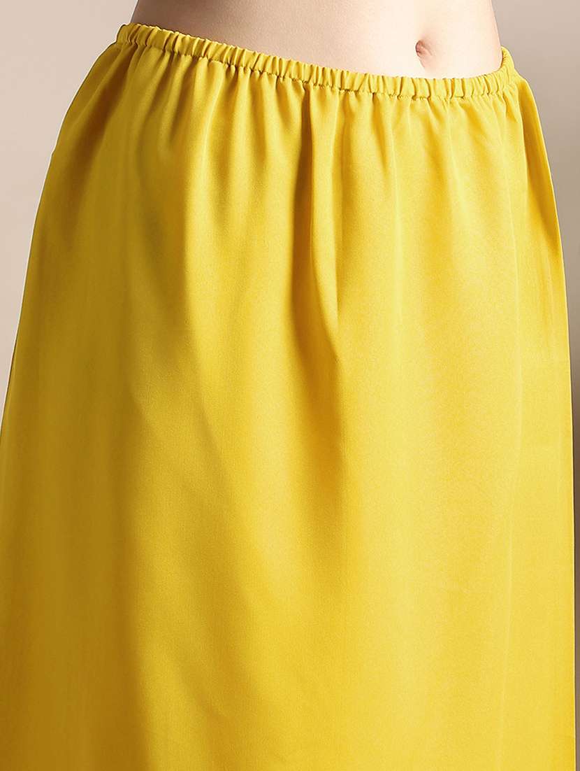 globus women yellow one shoulder floral print lace detail high-low hem maxi fusion kaftan dress with belt - 22141424 -  Standard Image - 5