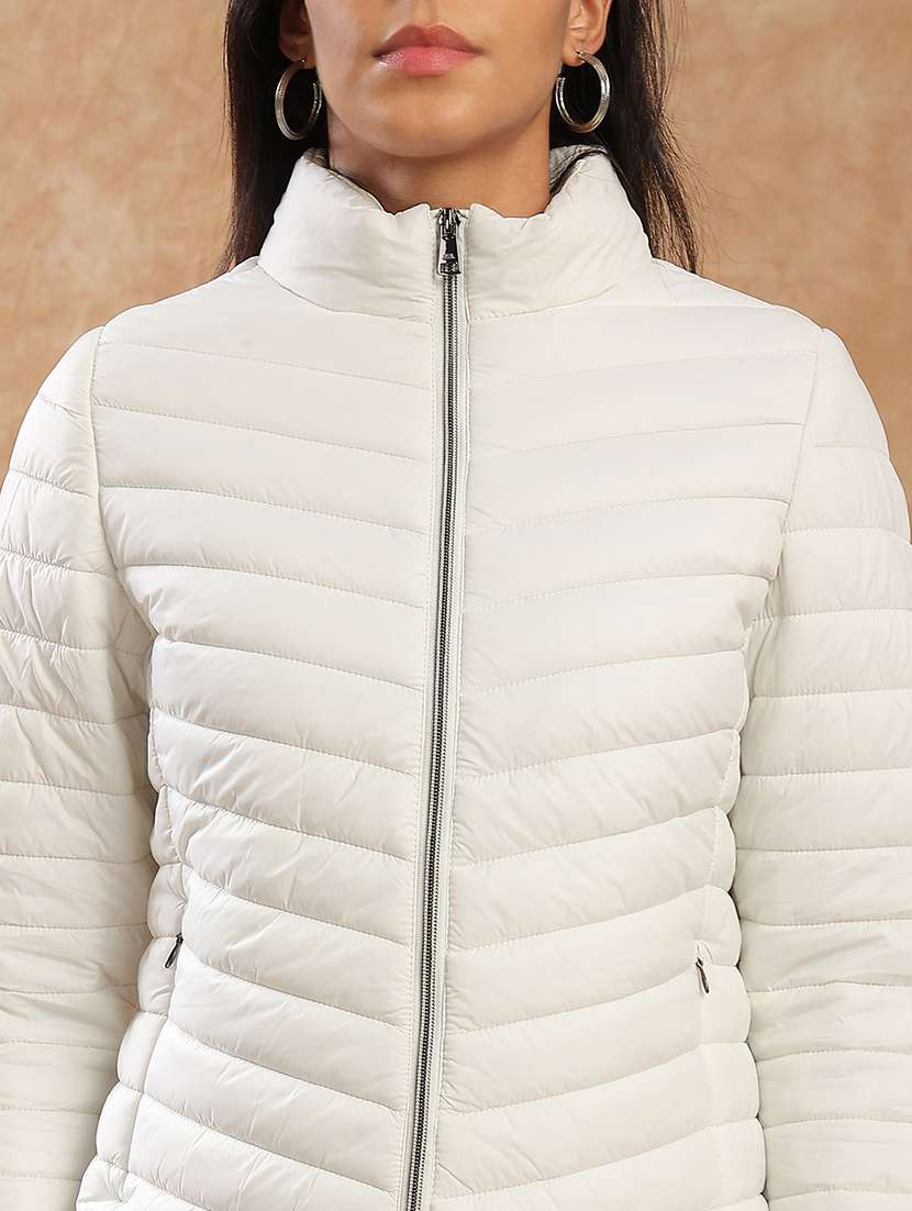 women solid long sleeve quilted jacket - 22141468 - Standard Image - 5