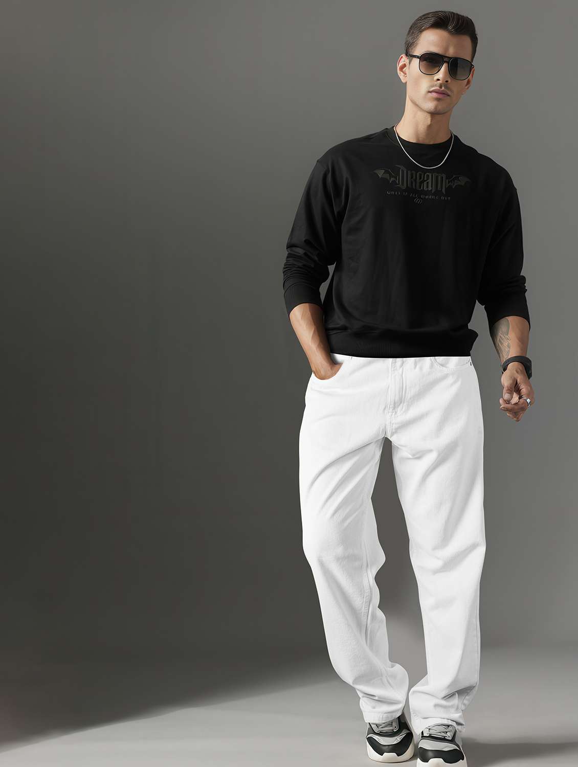 men plain mid rise full length jean - 22141601 - Standard Image - 3