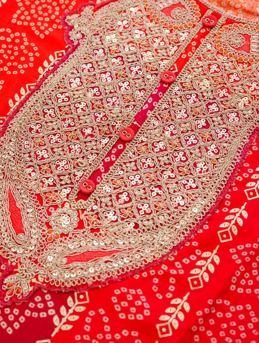 women bandhani three quarter sleeve straight kurta - 22141621 -  Standard Image - 5