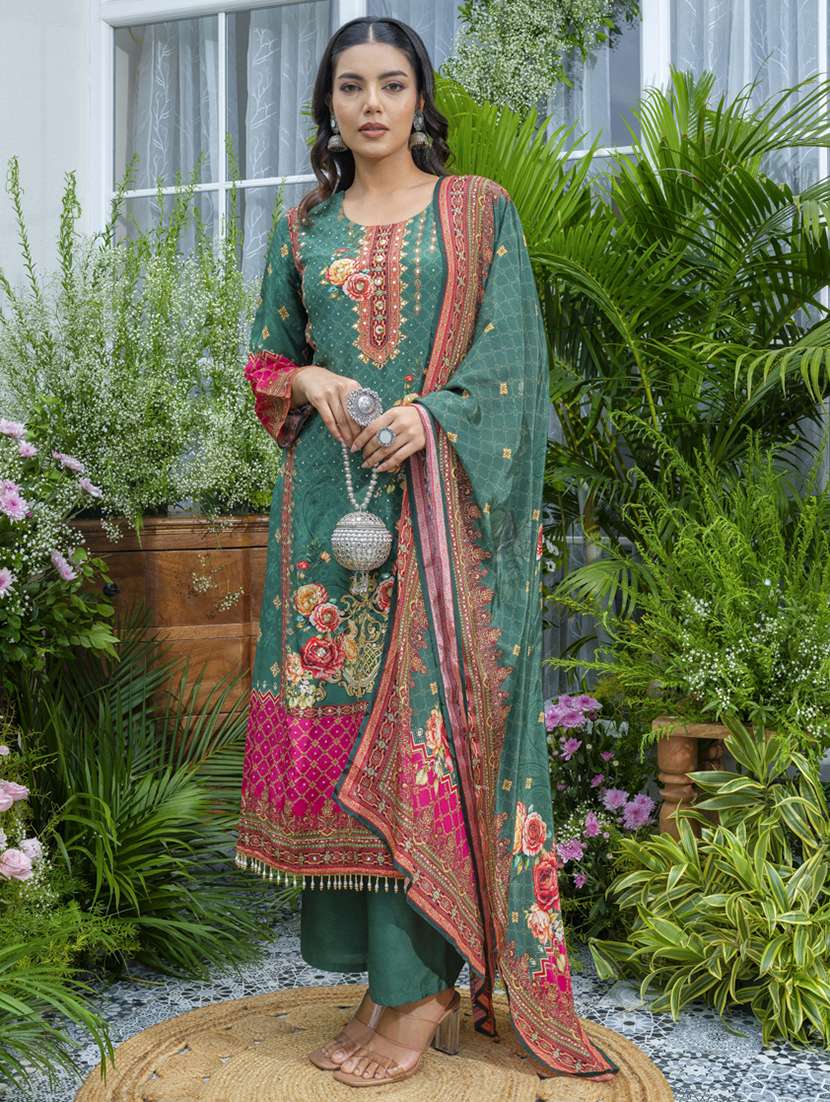 women printed long sleeve kurta pant with dupatta set - 22141634 -  Zoom Image - 0