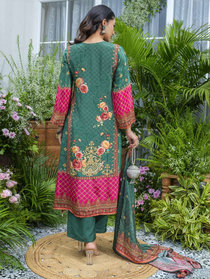 women printed long sleeve kurta pant with dupatta set - 22141634 - Standard Image - 3