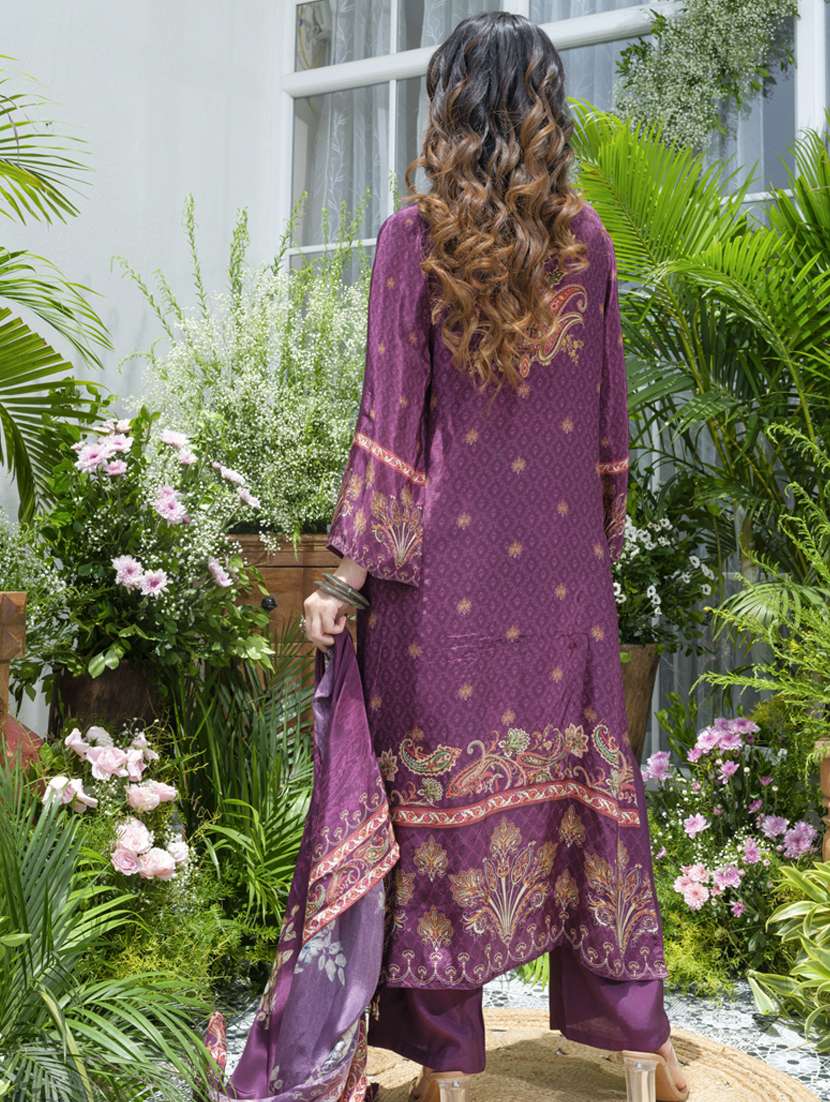 women printed long sleeve kurta pant with dupatta set - 22141635 - Standard Image - 3