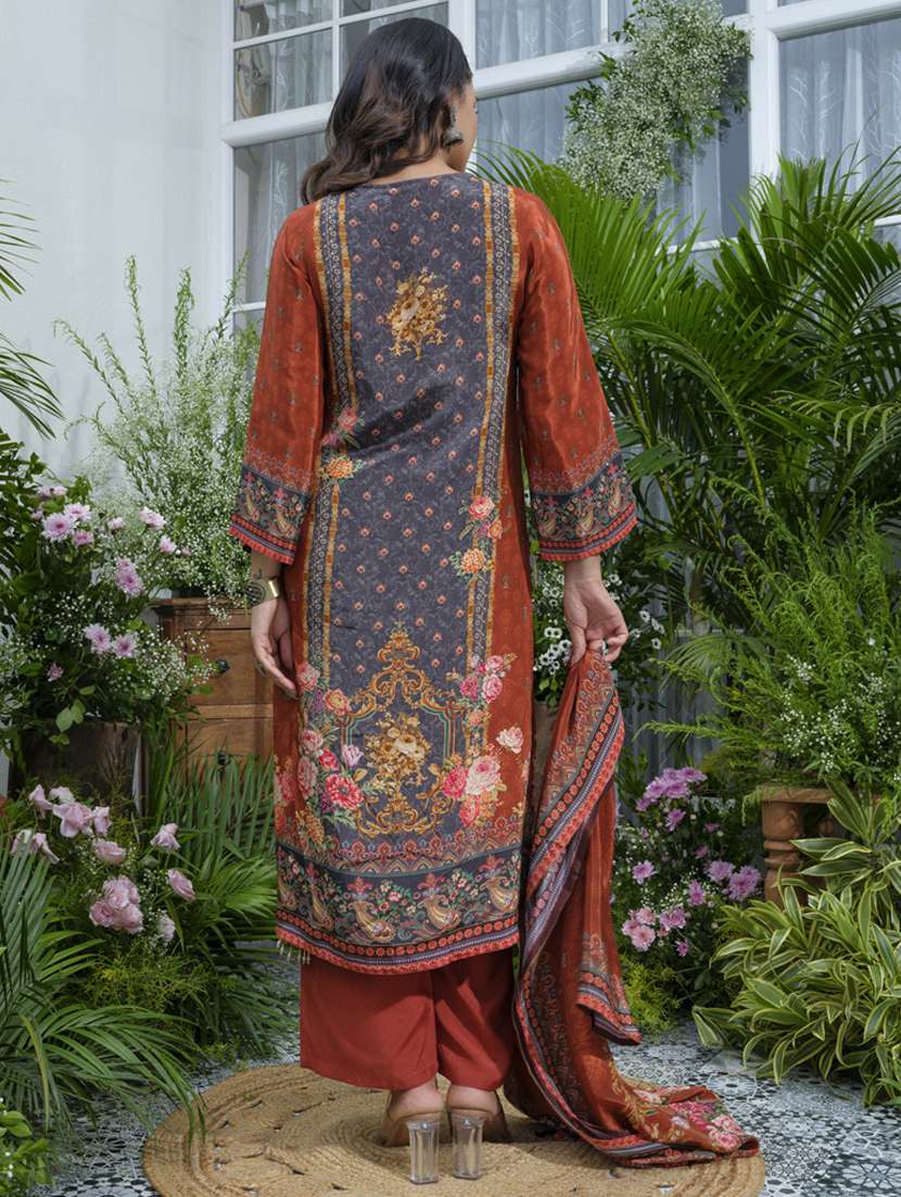 women printed long sleeve kurta pant with dupatta set - 22141636 -  Standard Image - 3
