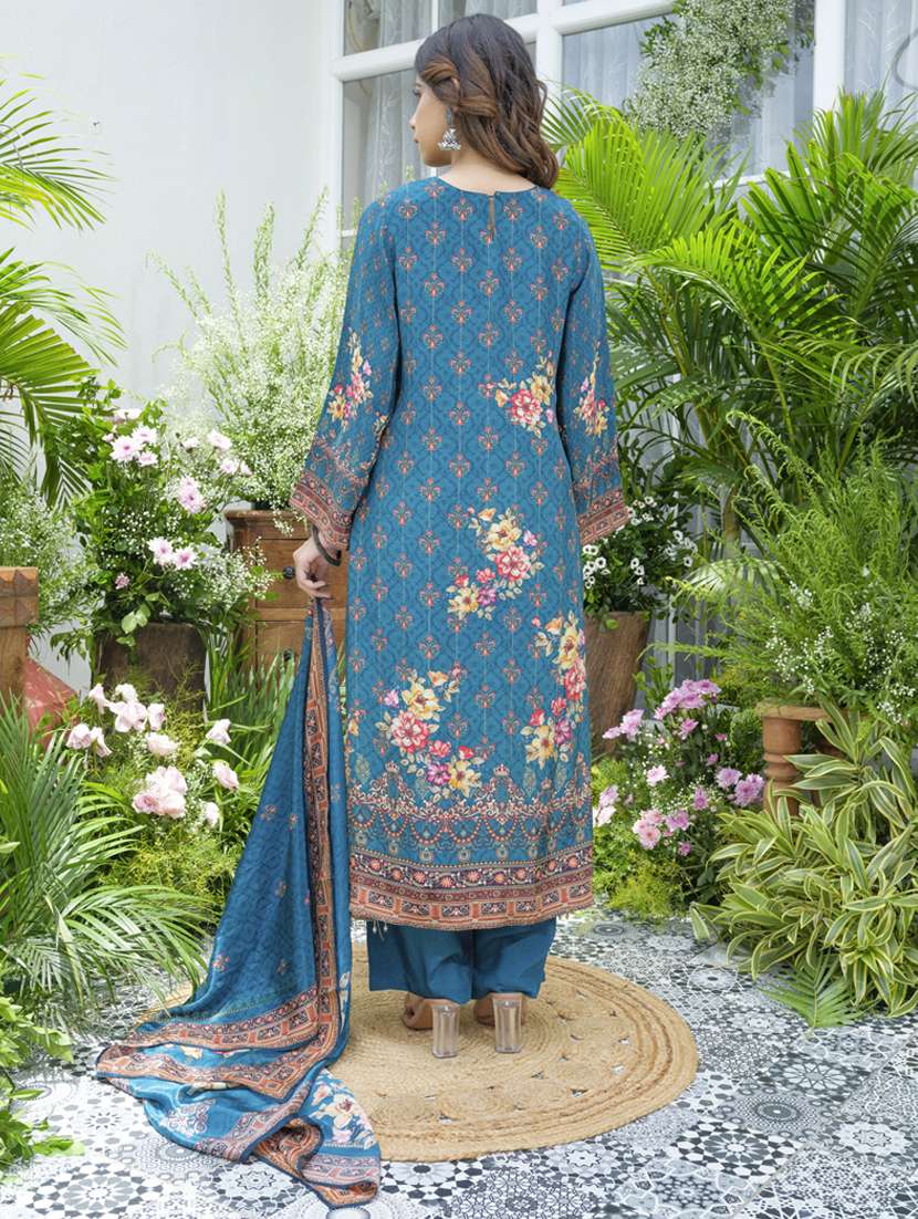 women printed long sleeve kurta pant with dupatta set - 22141637 -  Standard Image - 3