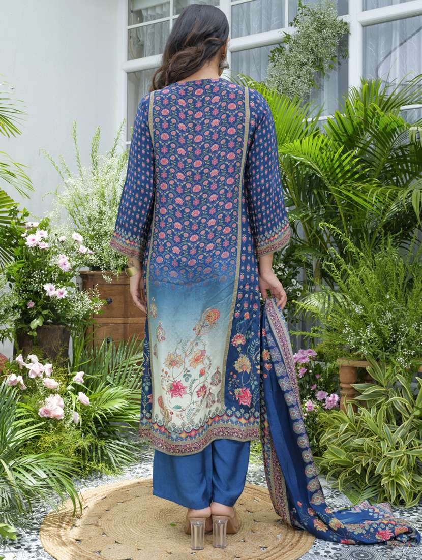 women printed long sleeve kurta pant with dupatta set - 22141638 -  Standard Image - 3