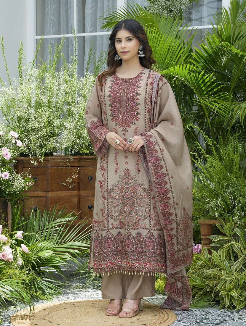women printed long sleeve kurta pant with dupatta set - 22141639 -  Zoom Image - 0