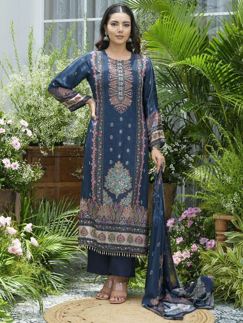 women printed long sleeve kurta pant with dupatta set - 22141640 -  Zoom Image - 0
