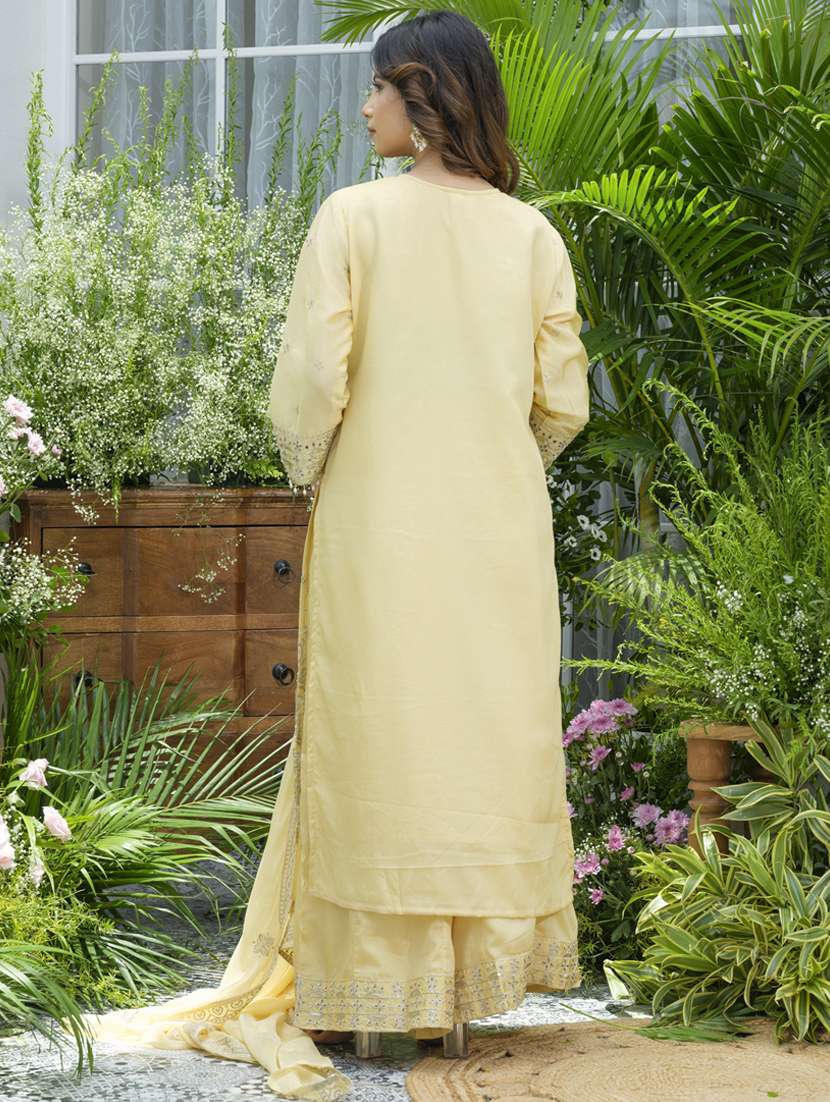 women embroidered long sleeve kurta palazzo with dupatta set - 22141645 - Standard Image - 3