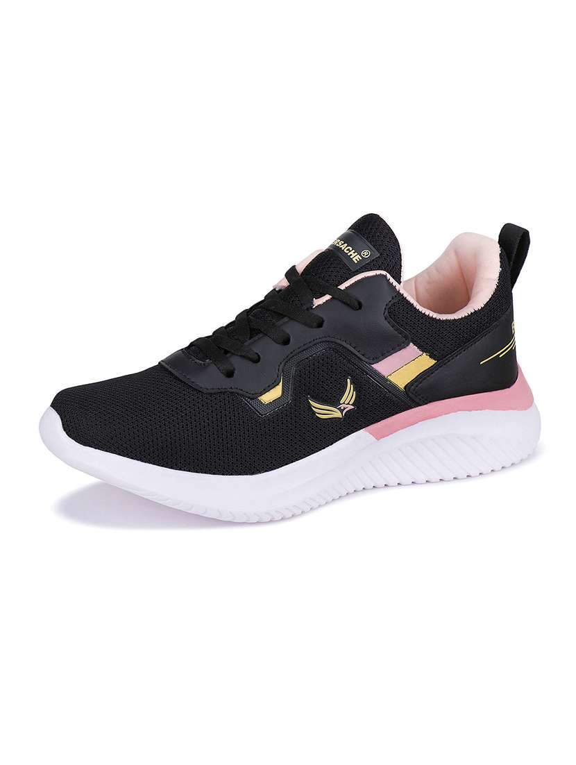 women solid lace-up sports shoe
