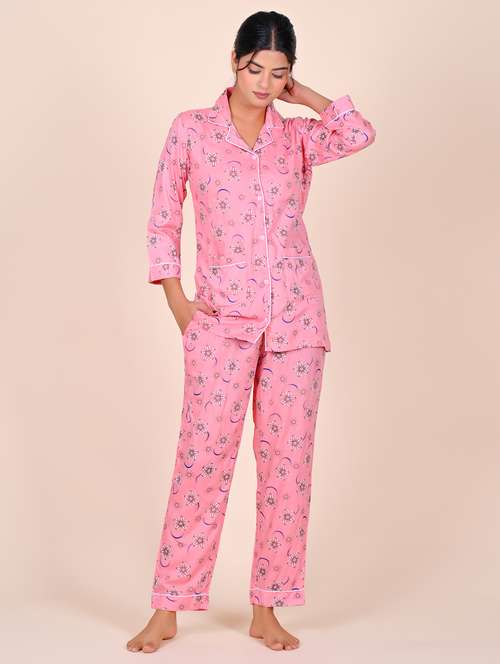 women printed nightwear pyjama set - 22141922 - Standard Image - 0